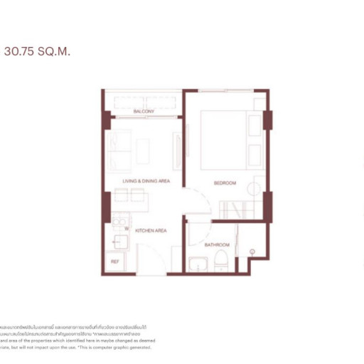 Rhea by Sansiri, Односпальные квартиры - от 30 м² до 35 м²
