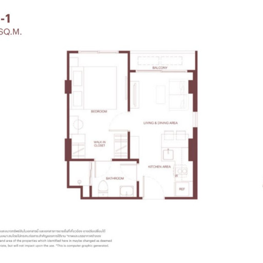 Rhea by Sansiri, Односпальные квартиры - от 30 м² до 35 м²