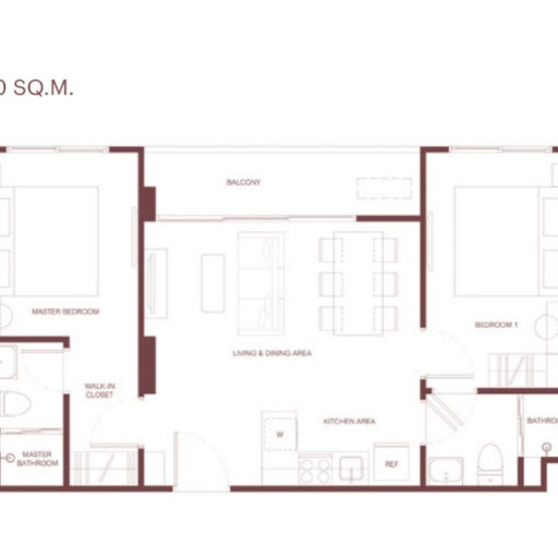 Rhea by Sansiri, Двуспальные квартиры - от 48 м² до 61 м²