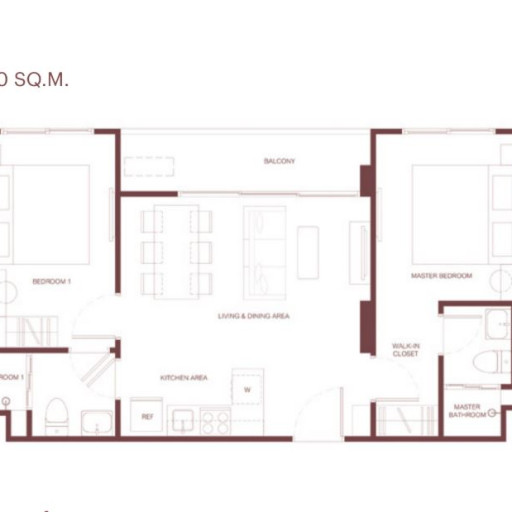 Rhea by Sansiri, Двуспальные квартиры - от 48 м² до 61 м²
